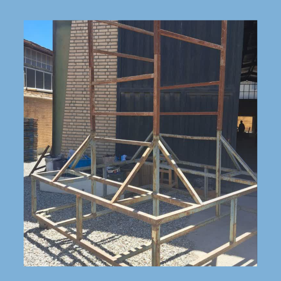 نبردبان طبقاتی چرخدار 4 چرخ صنعتی
