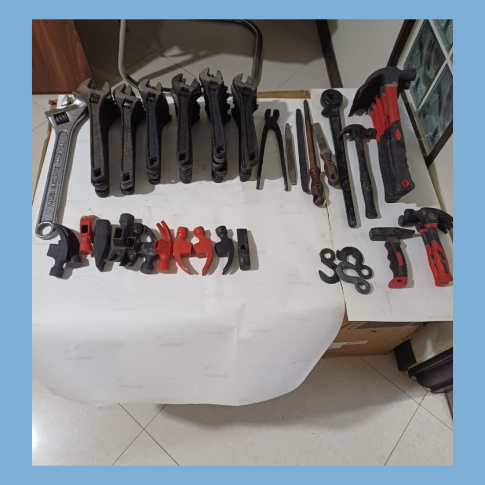 ابزار آلات آچار فرانسه چکش 